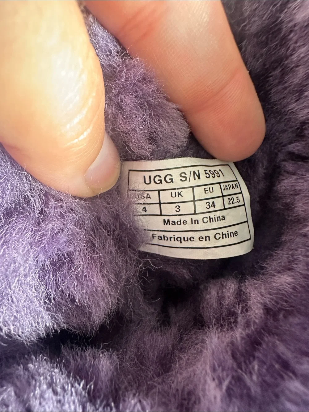 *FLAWED* Ugg Australia | Purple Bailey Button Boots Shoes | Size 4 Girls